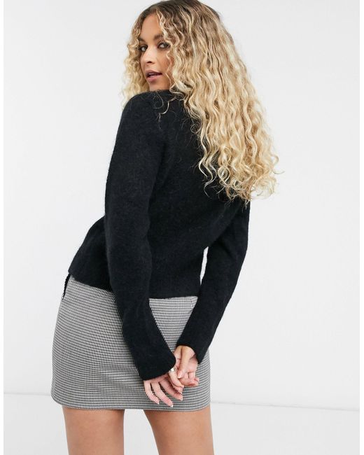 wool blend tortoise button cardigan