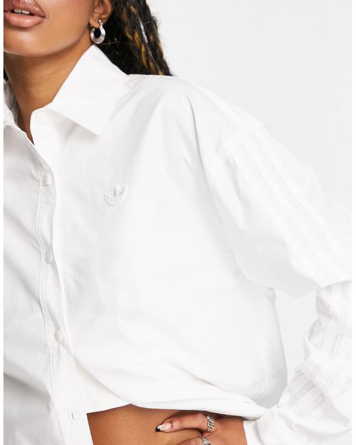 Adidas Originals White Preppy Varsity Oversized Shirt