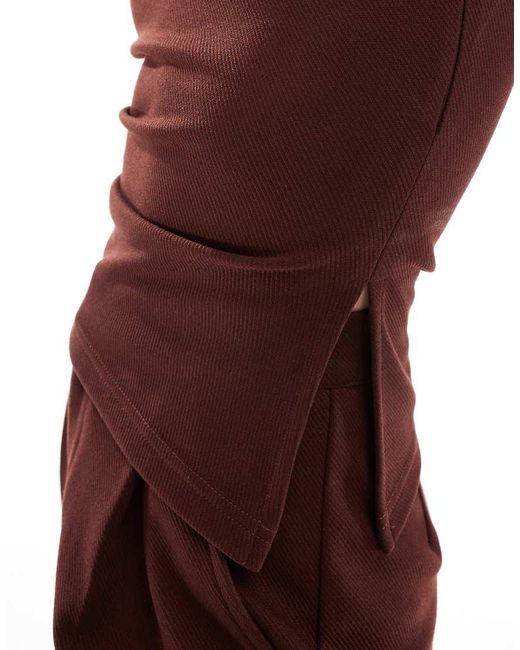 ASOS Red Co-ord Strapless Ruched Side Bandeau Top