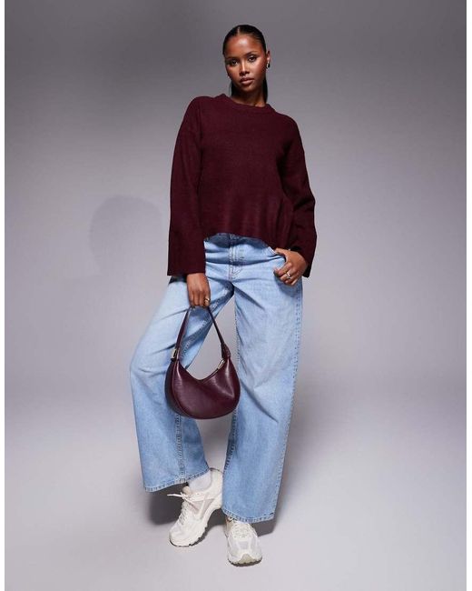 River Island Red Crew Neck Knitted Jumper