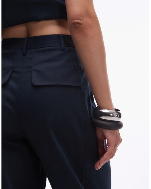 ASOS Blue Tailored Barrel Leg Trousers Co-Ord