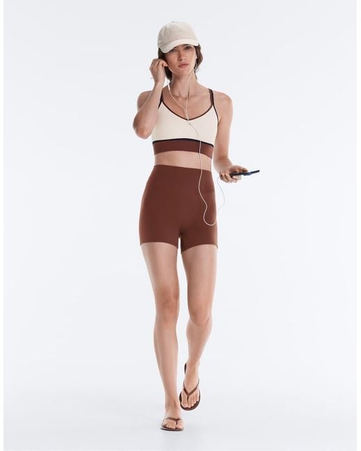 Oysho Red Contrast Colour Block Medium-Support Comfortlux Sports Bra