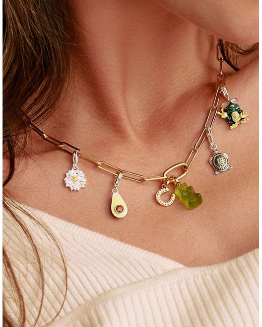 Thomas Sabo Metallic Charm Pendant Horseshoe With Stones Connect-Plated