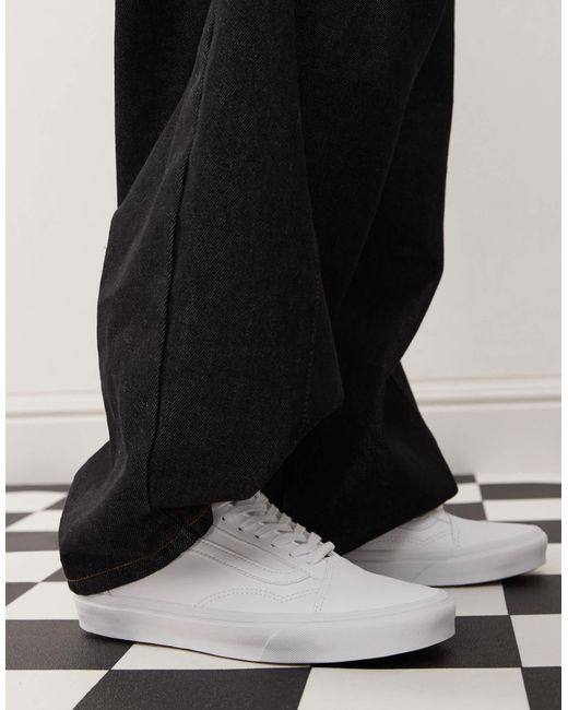 Vans White Old Skool Faux Leather Trainers