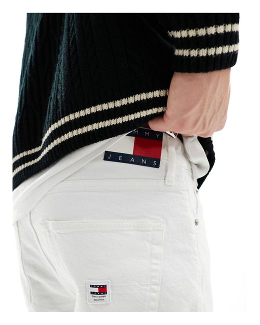 Jeans dad fit affusolati regular fit lavaggio bianco di Tommy Hilfiger in Black da Uomo
