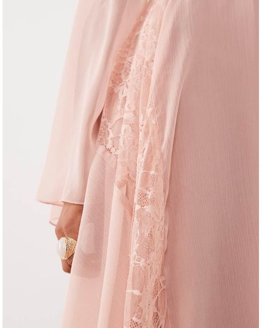 Miss Selfridge Pink Chiffon Boho Maxi Dress