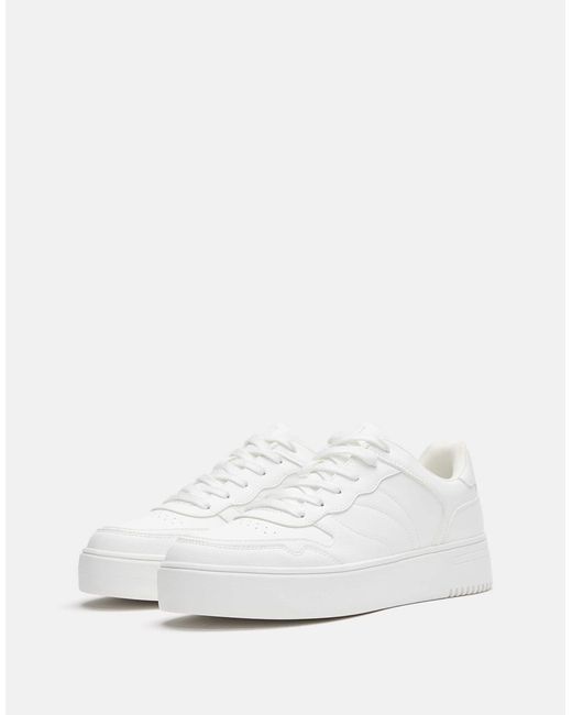 Pull&Bear – e sneaker mit dicker profilsohle in White für Herren