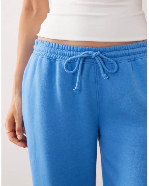Kaiia Blue Cotton Rich Embroidered Logo Wide Leg Jogger Co-Ord
