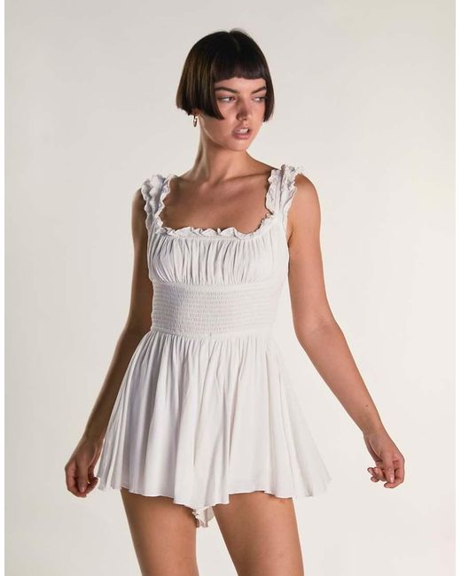 Glamorous White Milkmaid Playsuit