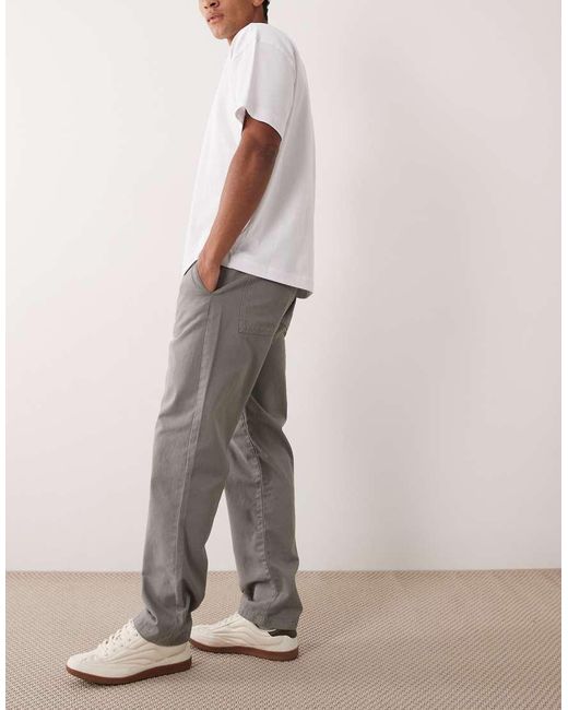 ASOS Gray Straight Chinos for men