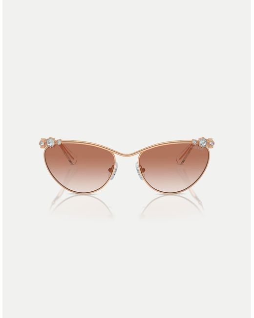 Swarovski White Cat Eye Sunglasses With Lens