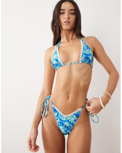 Kulani Kinis Blue Tidal Glow Halterneck Bikini Top