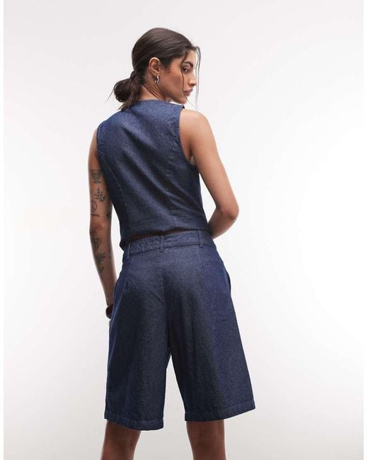 Noisy May Blue High Rise Tailored Bermuda Shorts