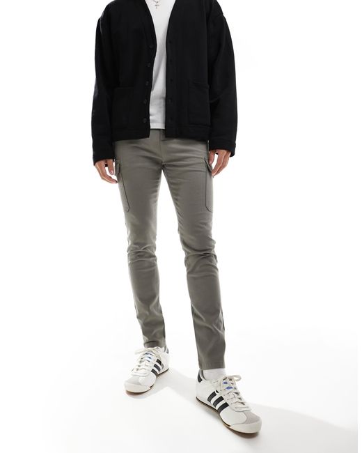 Pantalon cargo skinny ASOS pour homme en coloris Gray