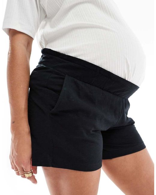 Mama.licious White Mamalicious Maternity Under The Bump Shorts