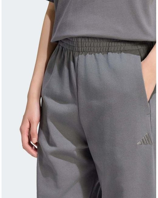 Adidas Originals Gray Adidas Kit Small Logo Loose Cuffed Pants