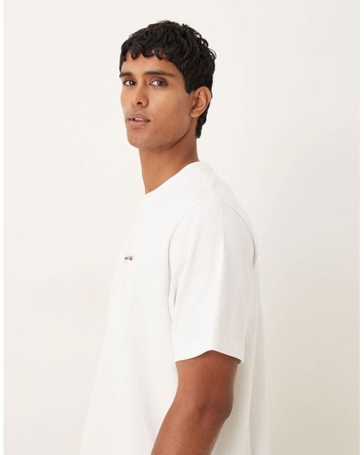 Abercrombie & Fitch White Short Sleeve Chest Logo Premium T-shirt for men