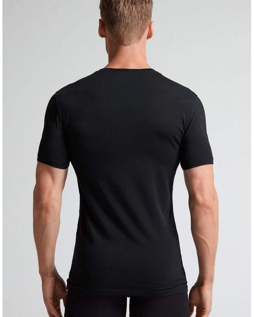 Intimissimi Black Superior Stretch Cotton T-Shirt for men