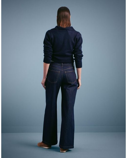 Jean large à taille haute et poches - indigo Abercrombie & Fitch en coloris Blue