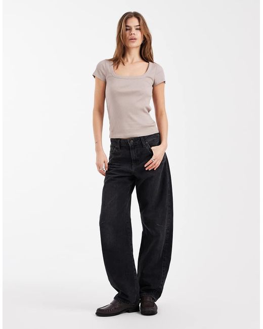 New Look Natural Square Neck Tee
