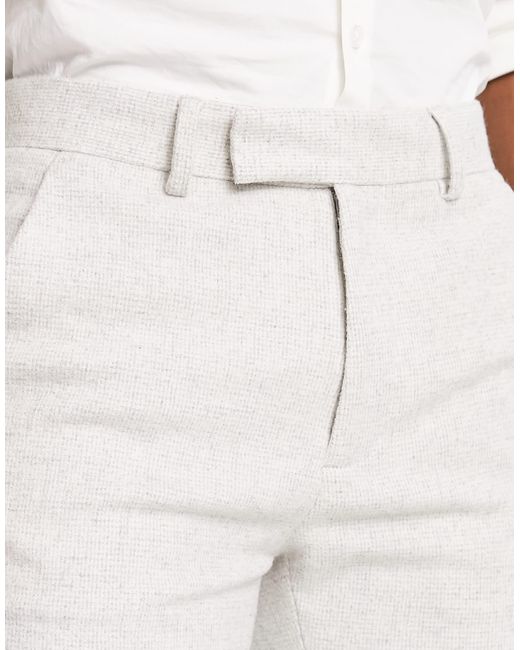 ASOS White Super Skinny Wool Mix Smart Trousers for men