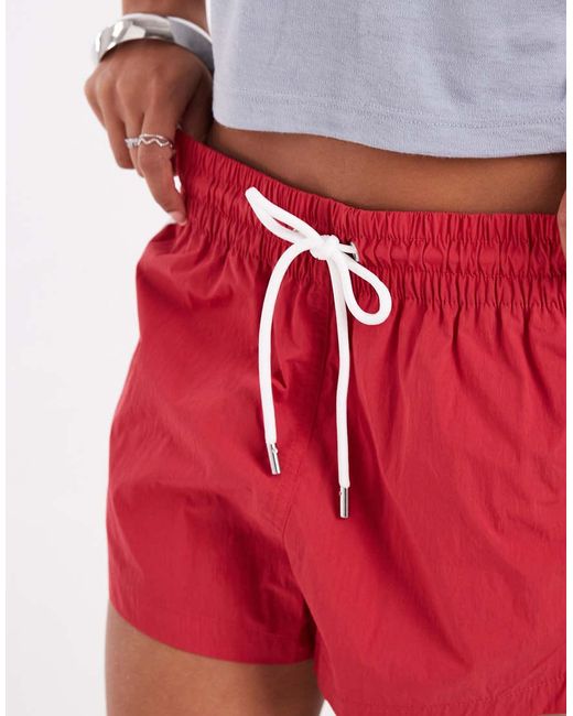 Gap White Mini Runner Shorts With Stripe