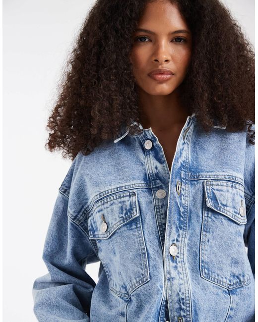 Pieces Blue Trucker Jacket