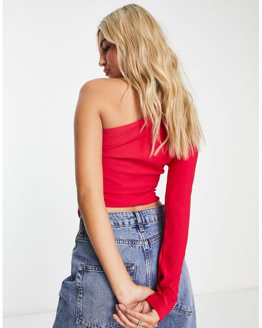 ONLY One Shoulder Top in Red | Canada