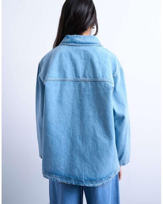 TOPSHOP Blue Denim Worker Jacket