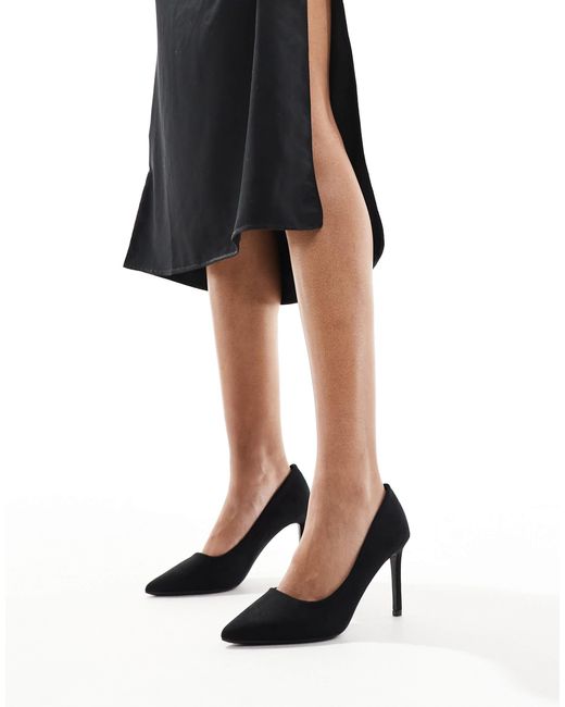 SEQWL Black Pointed Court Shoes With Stiletto Heel