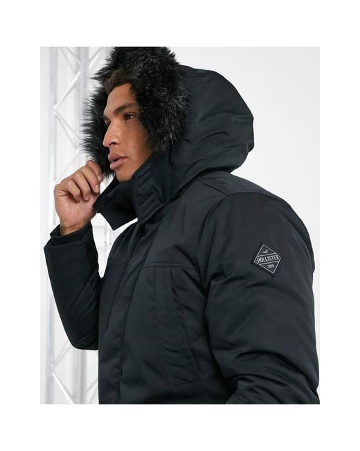 Manteau parka à capuche doublée en fausse fourrure Hollister pour homme en  coloris Noir | Lyst