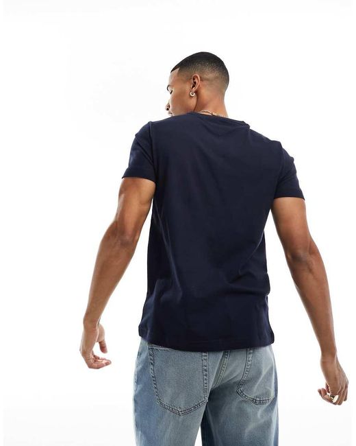 Tommy Hilfiger Blue Embroidered Flag Logo T-shirt for men