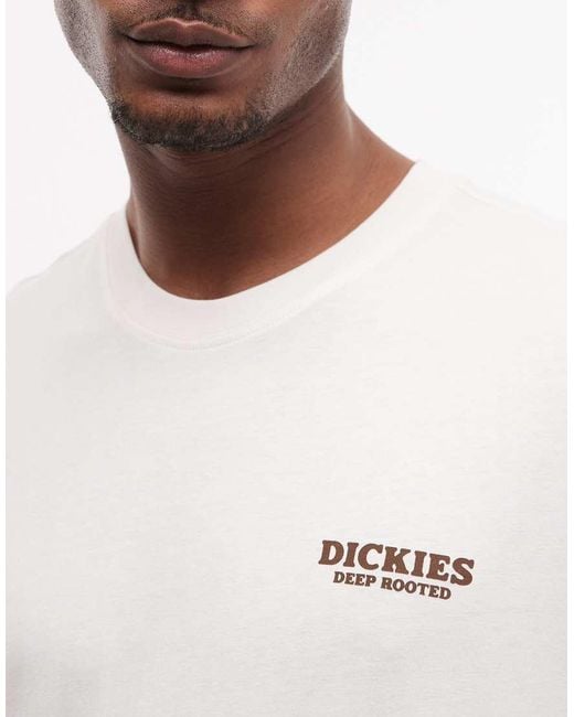 Dickies White Sunflower Back Print T-Shirt for men