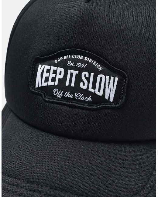 Pull&Bear Black Graphic Trucker Cap for men