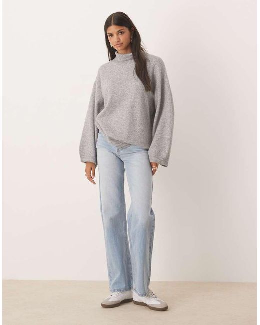 Glamorous Gray Wide Sleeve Oversized Jumper