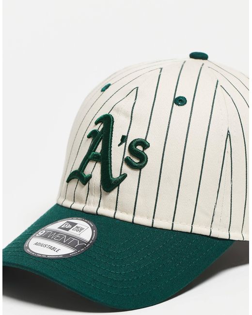 9twenty - casquette oakland athletics à rayures fines avec visière contrastante - vert/blanc KTZ en coloris Green