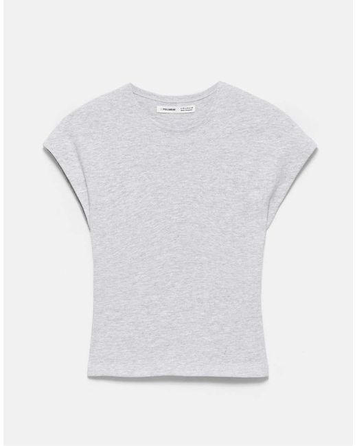Pull&Bear Blue Fitted T-shirt With Full Sleeves