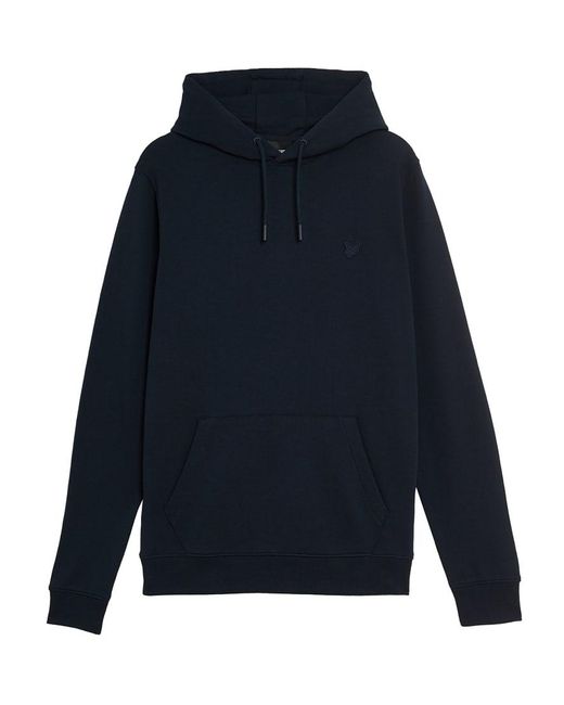 Lyle & Scott Black Mid Layers Superfine Pullover Hoodie for men