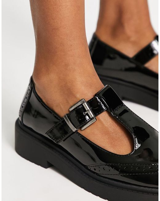 Zapatos planos tipo bailarinas con diseño grueso en misie ASOS de color Black