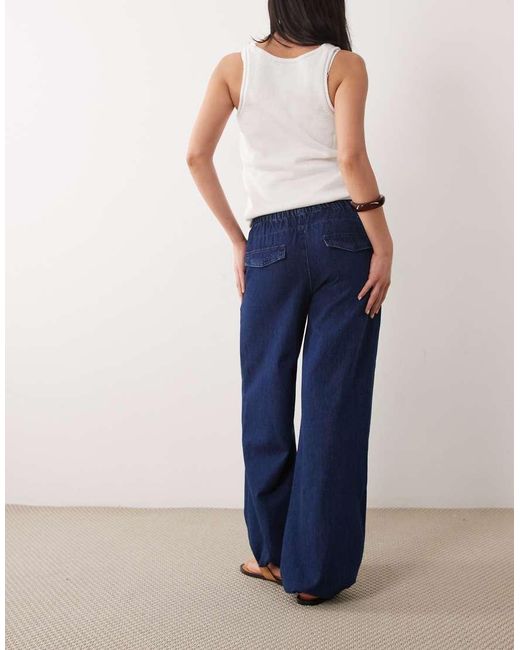 ASOS Blue Soft Denim Parachute Pants