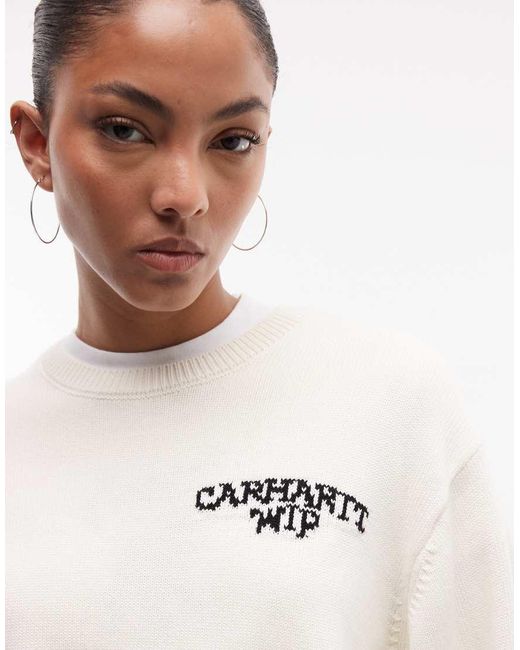 Carhartt White hugging Cats Knitted Jumper