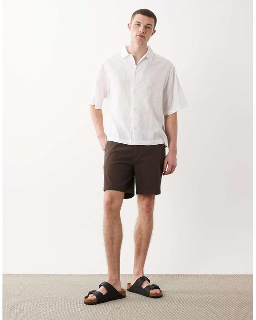 ASOS White Boxy Oversized Revere Textured Shirt for men
