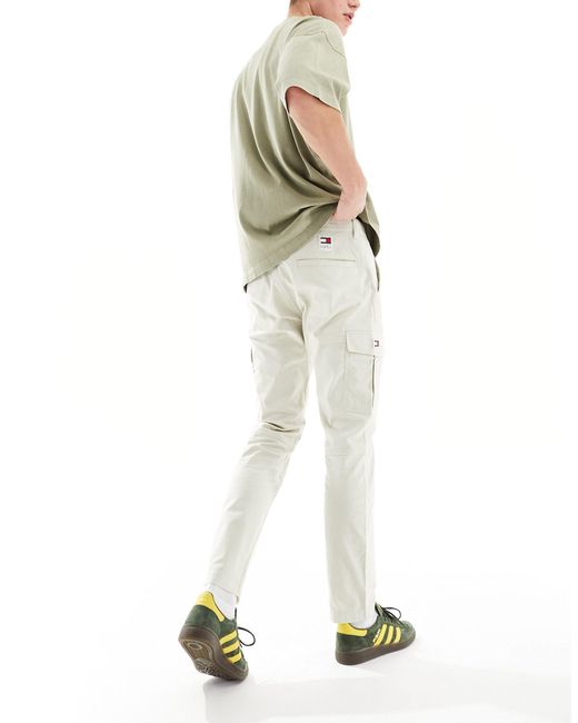 Pantalones blanco hueso cargo ligeros austin Tommy Hilfiger de hombre de color White