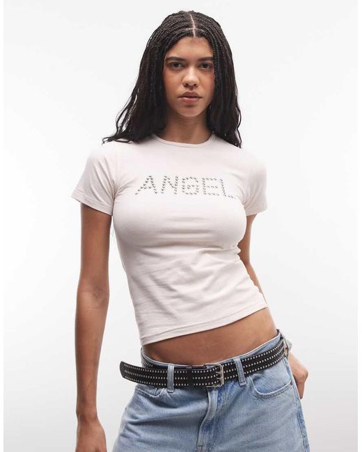 Daisy Street White Angel Graphic Baby Tee