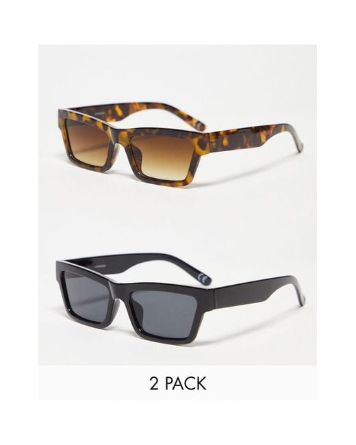 ASOS Multicolor 2 Pack Square Sunglasses