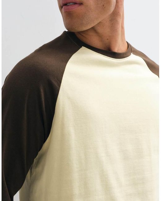 ASOS Yellow Relaxed Longsleeve Raglan T-Shirt for men