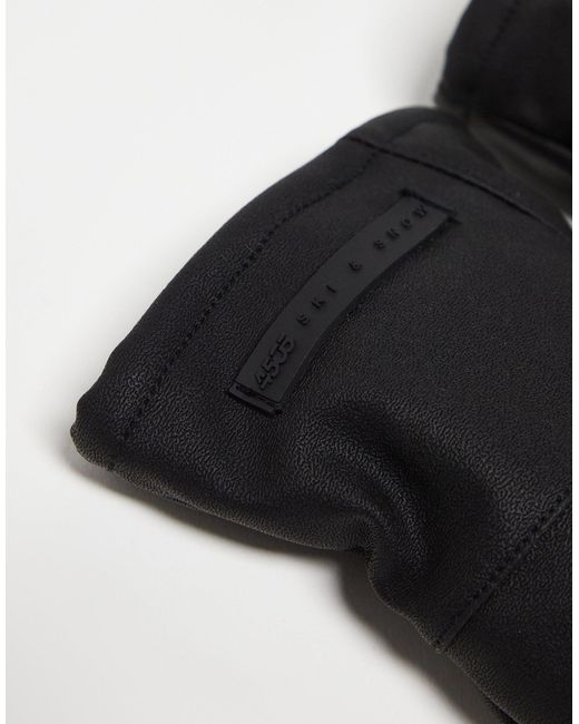 ASOS 4505 Black Ski Faux Leather Mittens