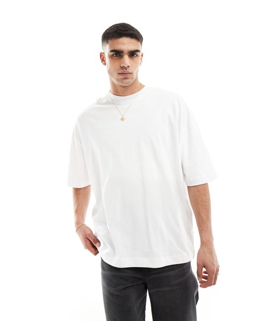 T-shirt ultra oversize imprimé dans le dos ASOS pour homme en coloris White