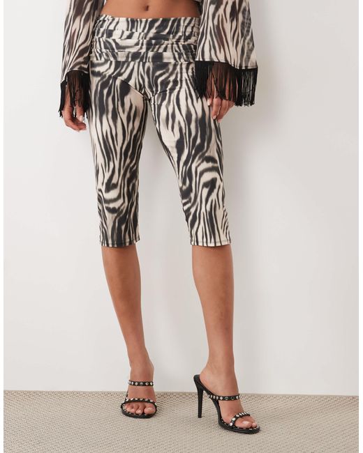ASOS Brown Zebra Printed Capris
