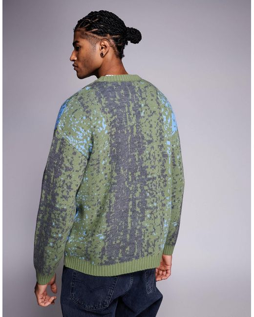 Pull décontracté en maille dégradée avec broderie frntrs ASOS pour homme en coloris Gray